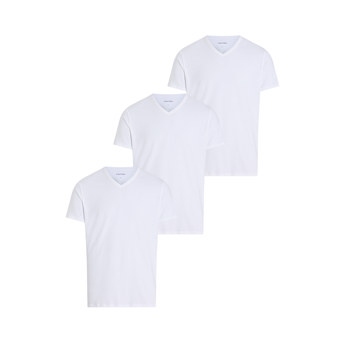 Calvin Klein Cotton Stretch Blend Slim Fit V-Neck T-Shirt White