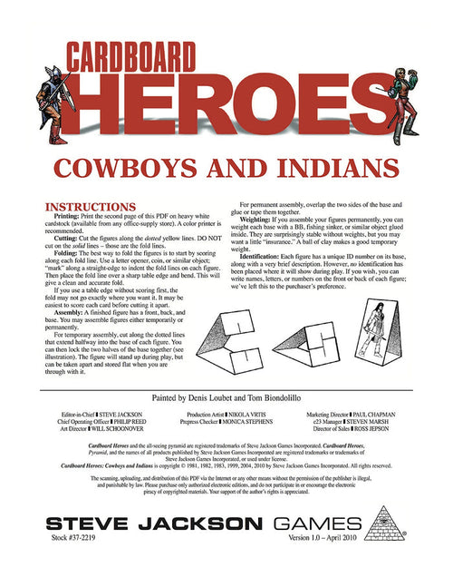 Cardboard Heroes: Cowboys and Indians
