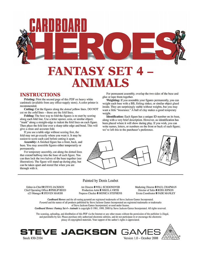 Cardboard Heroes: Fantasy Set 04 - Animals