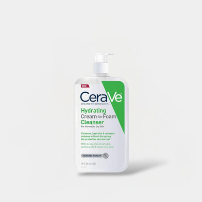 CeraVe Hydrating Cream - to - Foam Cleanser منظف الكريمة المرطب من سيرافي إلى الرغوة - Princess Cosmetics Qatar
