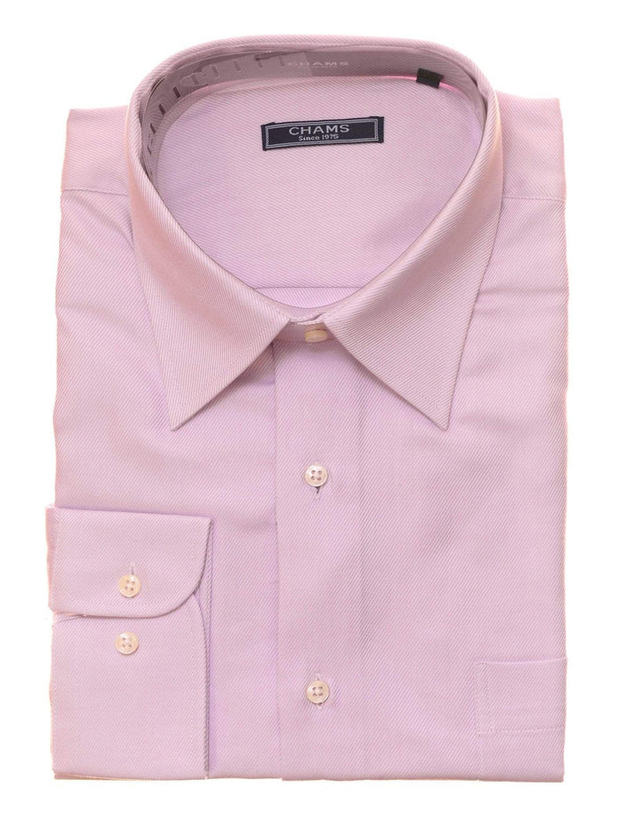 Chams SHIRTS Chams Classic Fit Light Purple Twill Fine Combed Cotton Dress Shirt