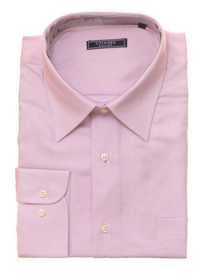 Chams SHIRTS Chams Classic Fit Light Purple Twill Fine Combed Cotton Dress Shirt
