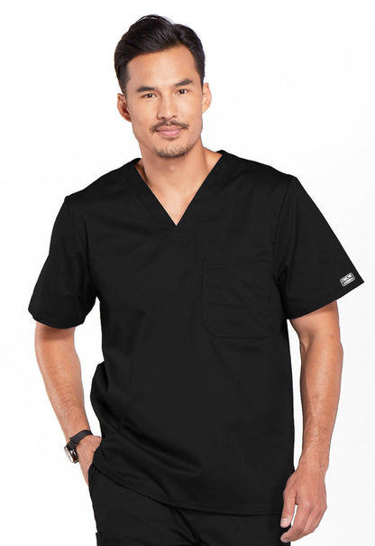 Cherokee Workwear Core Stretch Mens 1-Pocket Tuck In V-Neck Scrub Top