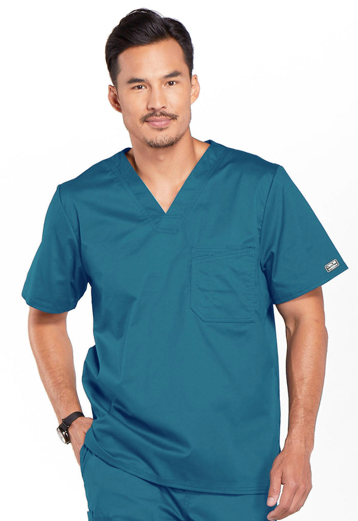 Cherokee Workwear Core Stretch Mens 1-Pocket Tuck In V-Neck Scrub Top