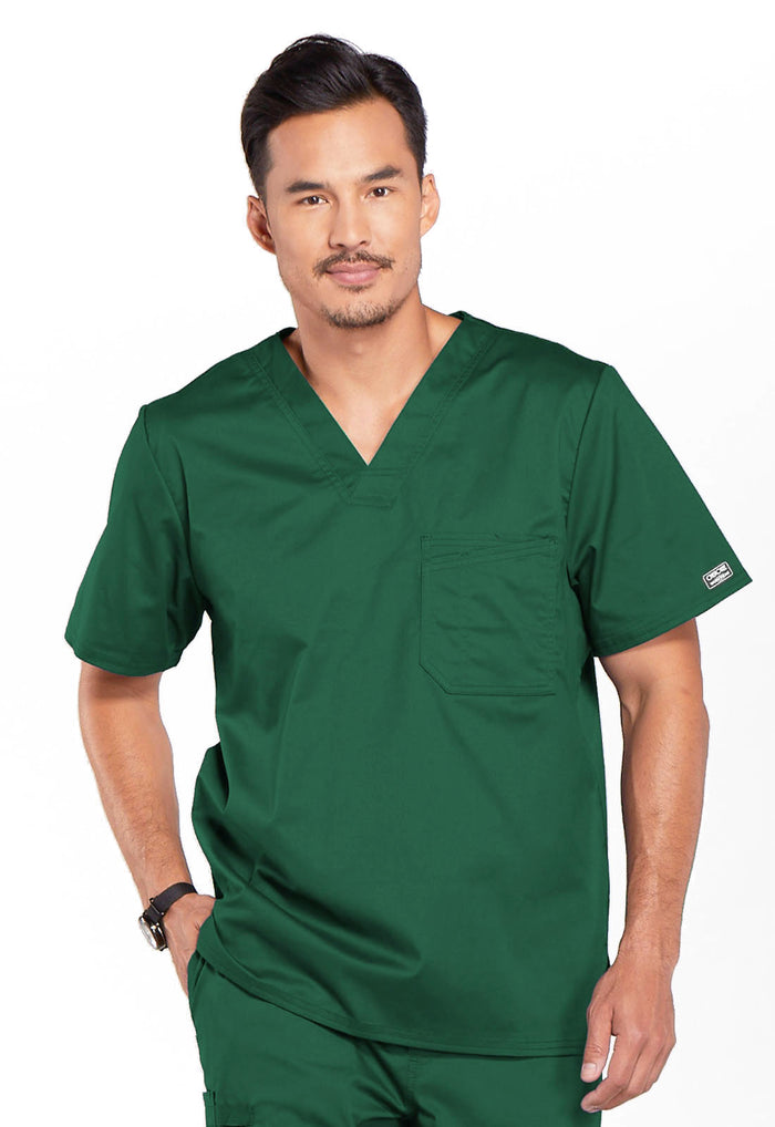 Cherokee Workwear Core Stretch Mens 1-Pocket Tuck In V-Neck Scrub Top