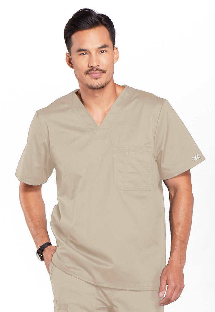 Cherokee Workwear Core Stretch Mens 1-Pocket Tuck In V-Neck Scrub Top