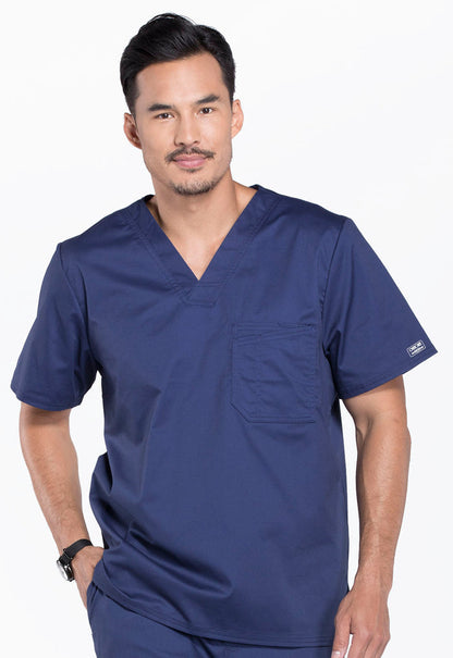 Cherokee Workwear Core Stretch Mens 1-Pocket Tuck In V-Neck Scrub Top