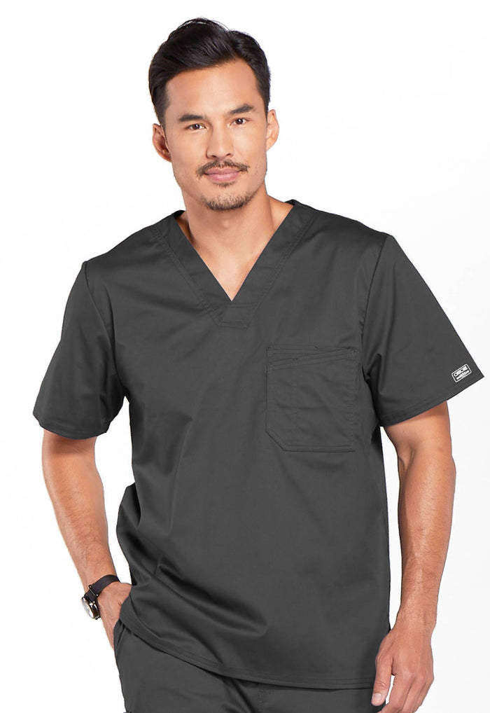 Cherokee Workwear Core Stretch Mens 1-Pocket Tuck In V-Neck Scrub Top