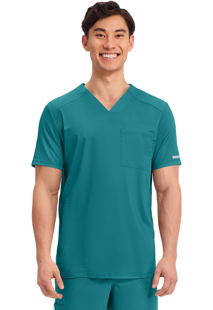 Cherokee Workwear Mens 1-Pocket V-Neck Tuck In Scrub Top