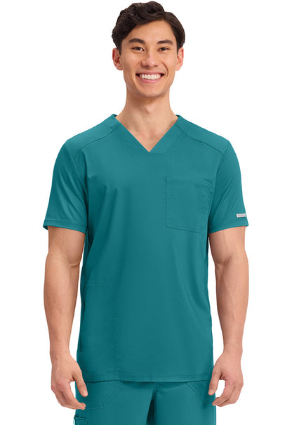 Cherokee Workwear Mens 1-Pocket V-Neck Tuck In Scrub Top