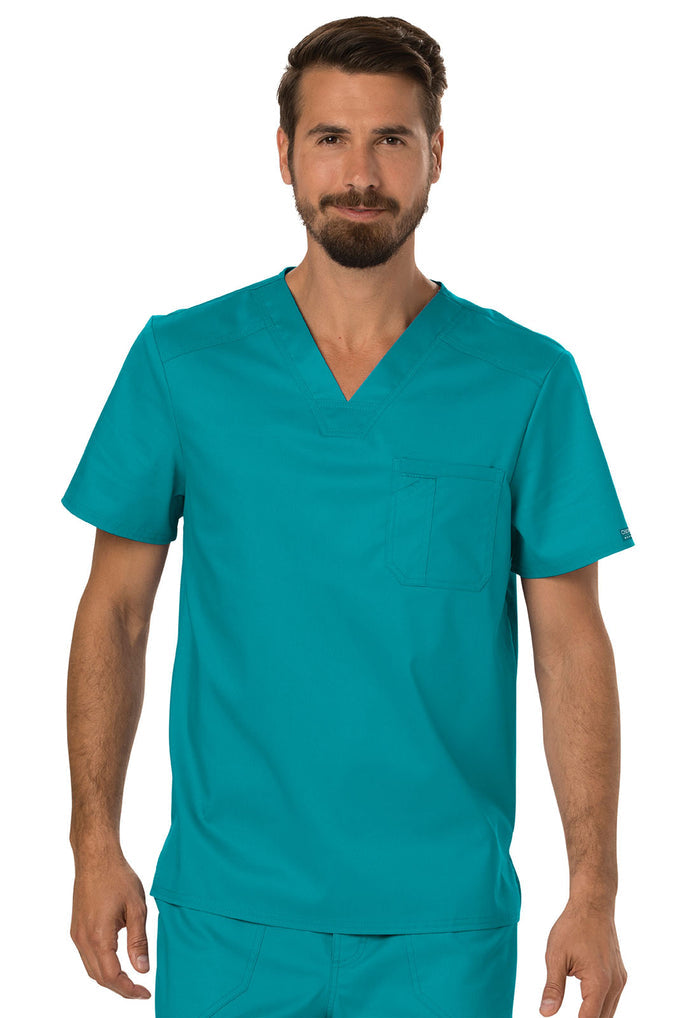 Cherokee Workwear Revolution Mens 1-Pocket Tuck In V-Neck Scrub Top
