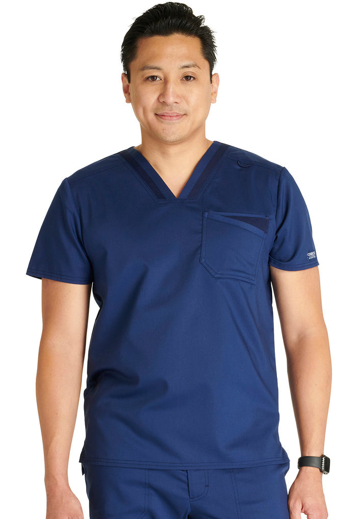 Cherokee Workwear Revolution Mens 1-Pocket Tuck In V-Neck Scrub Top