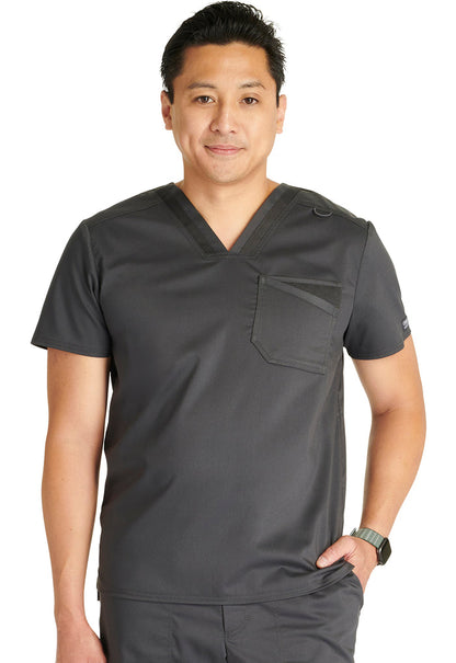 Cherokee Workwear Revolution Mens 1-Pocket Tuck In V-Neck Scrub Top