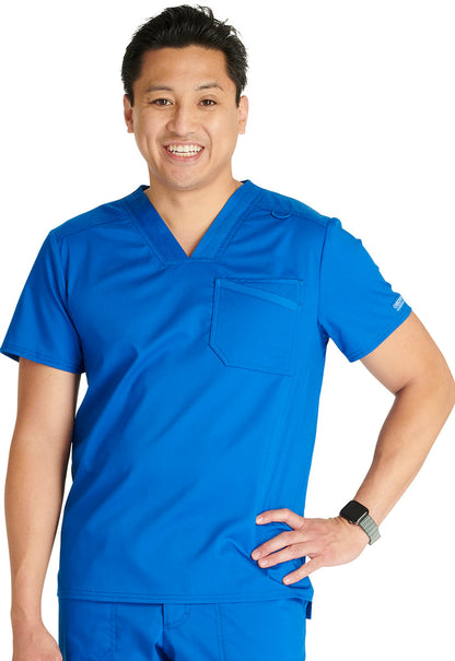 Cherokee Workwear Revolution Mens 1-Pocket Tuck In V-Neck Scrub Top