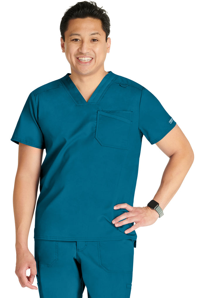 Cherokee Workwear Revolution Mens 1-Pocket Tuck In V-Neck Scrub Top