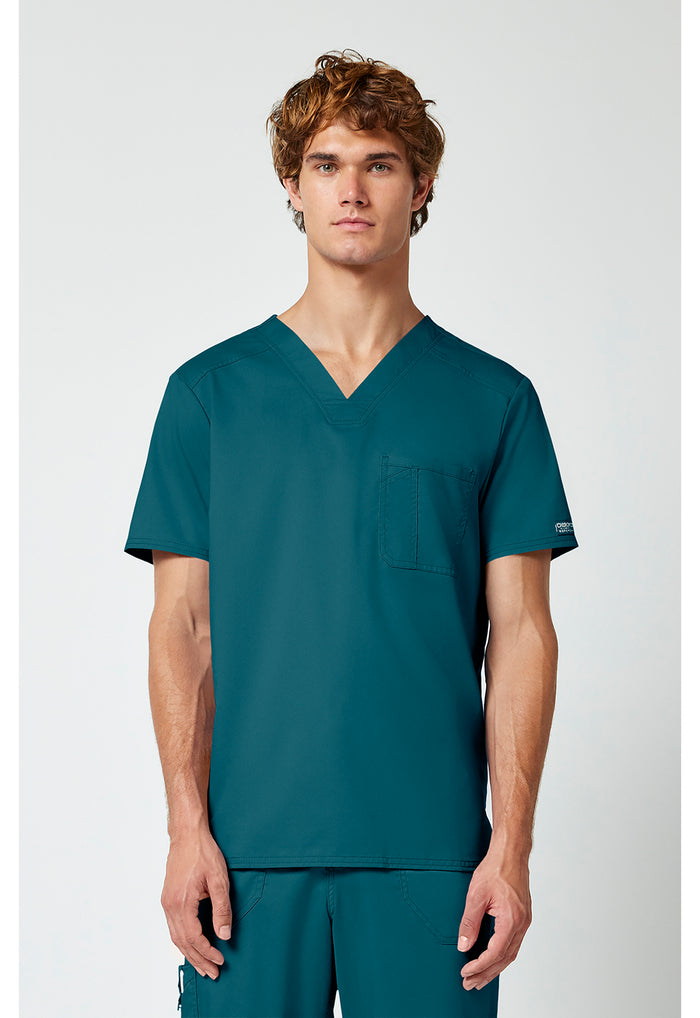 Cherokee Workwear Revolution Mens 1-Pocket Tuck In V-Neck Scrub Top
