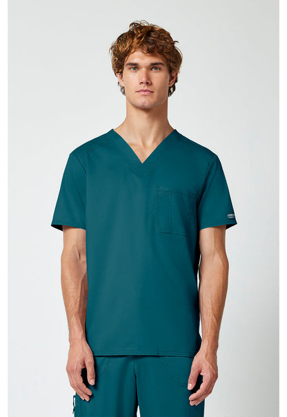 Cherokee Workwear Revolution Mens 1-Pocket Tuck In V-Neck Scrub Top