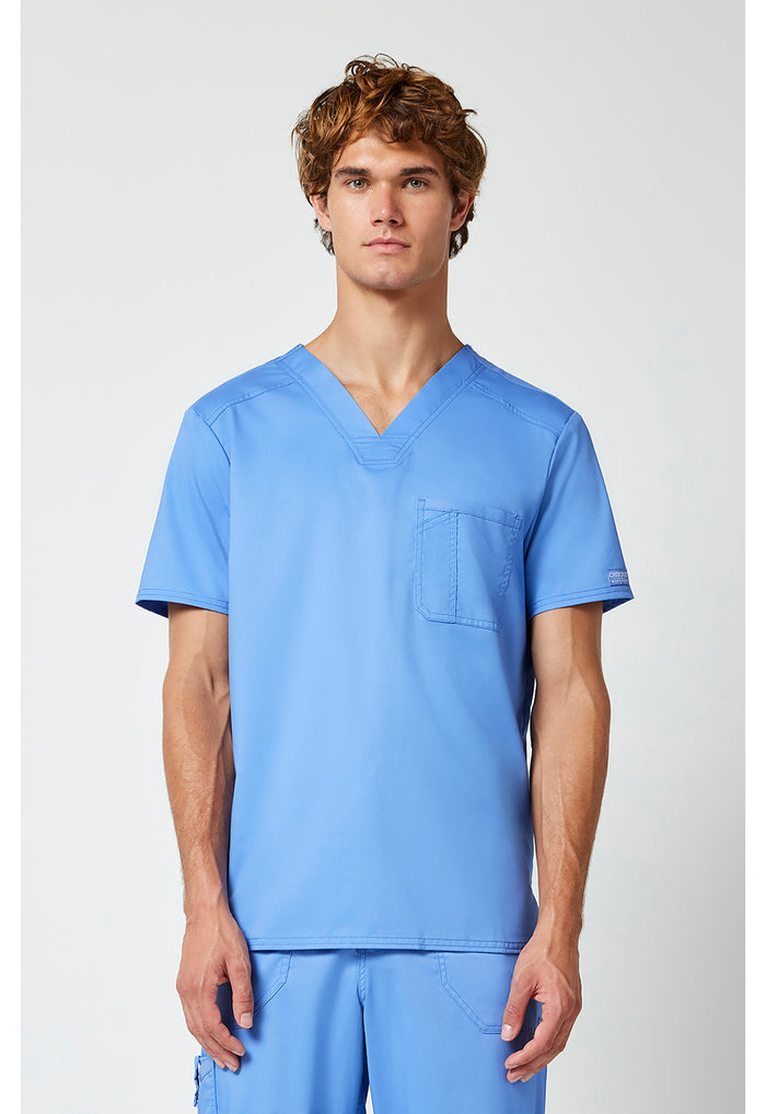 Cherokee Workwear Revolution Mens 1-Pocket Tuck In V-Neck Scrub Top