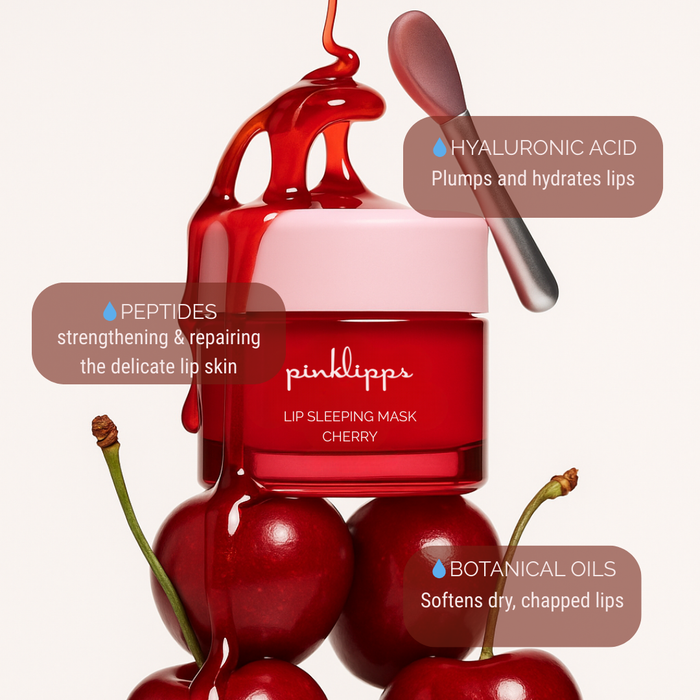 cherry lip sleeping mask for dry lips overnight + ingredients