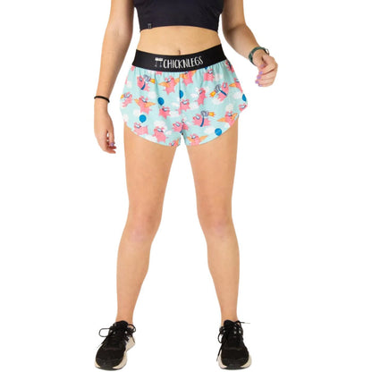 ChicknLegs Women's Flying Pigs Split Shorts 1.5"