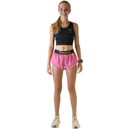 ChicknLegs Women's Pink Bolts Split Shorts 1.5"