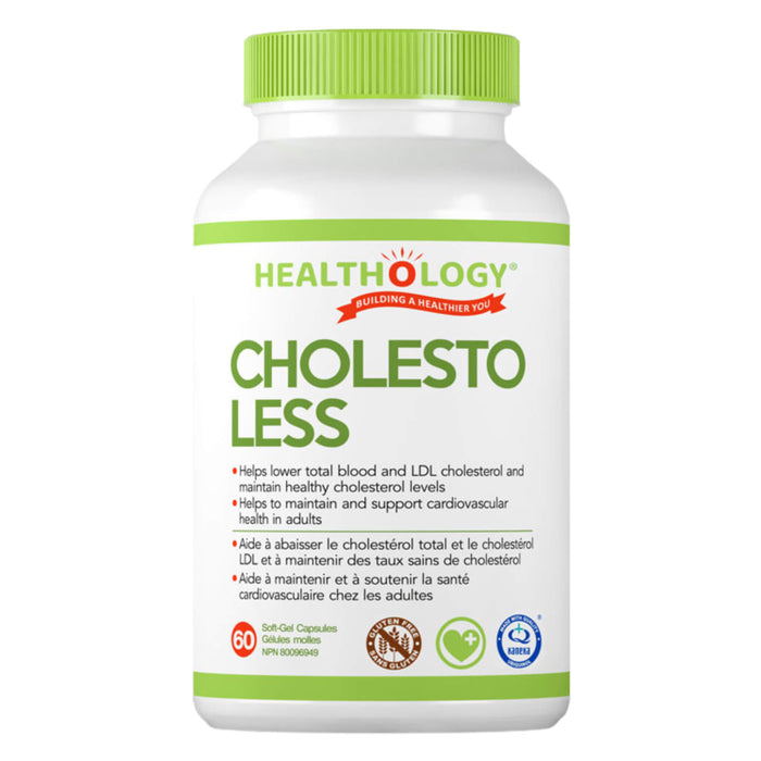 Bottle of Healthology Cholesto-Less 60 Soft-Gel Capsules
