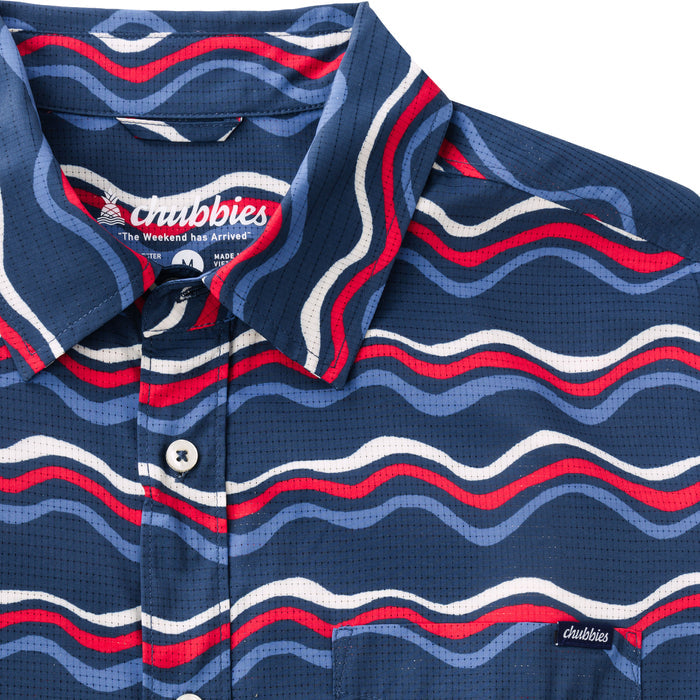 Chubbies Men's The Sea to Shining Button Up Short Sleeve (BreezeTec)