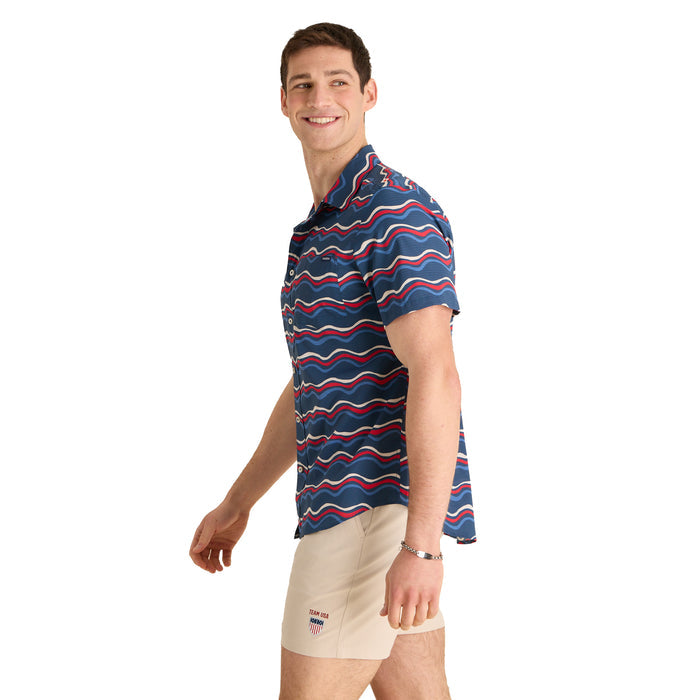 Chubbies Men's The Sea to Shining Button Up Short Sleeve (BreezeTec)