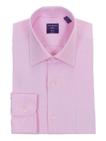 Modena SHIRTS 15 1/2 32/33 Classic Fit Raspberry Pink Twill Standard Cuff Cotton Dress Shirt