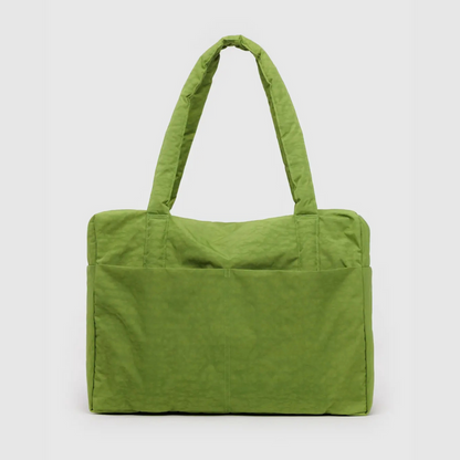 Green carry-on tote bag with two top handles