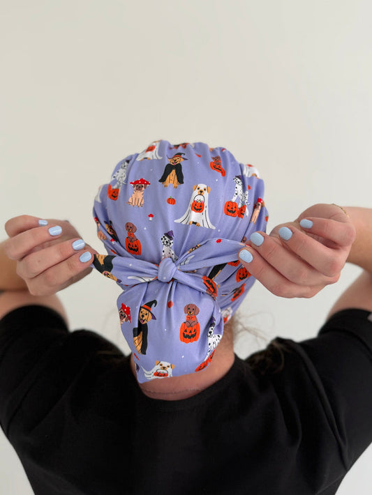 CloudCaps Scrub Cap | Trick or Treat Dogs