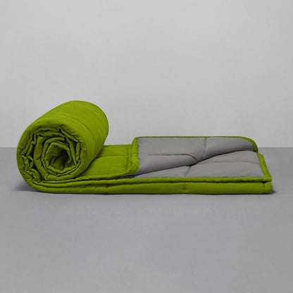 Comforter|Reversible|Microfiber|Comforter|Lemon|Green|&|Ash|Grey