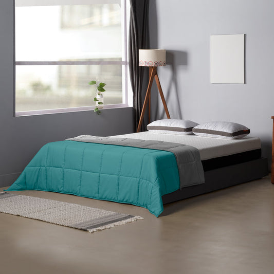 Comforter|Reversible|Microfiber|Comforter|Ocean|Blue|&|Ash|Grey