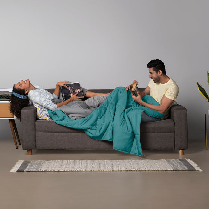 Comforter|Reversible|Microfiber|Comforter|Ocean|Blue|&|Ash|Grey