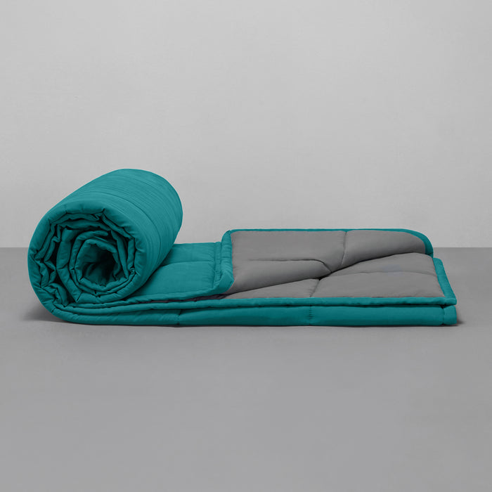 Comforter|Reversible|Microfiber|Comforter|Ocean|Blue|&|Ash|Grey