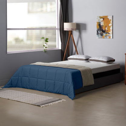 Comforter|Reversible|Microfiber|Comforter|Royal|Blue|&|Ash|Grey