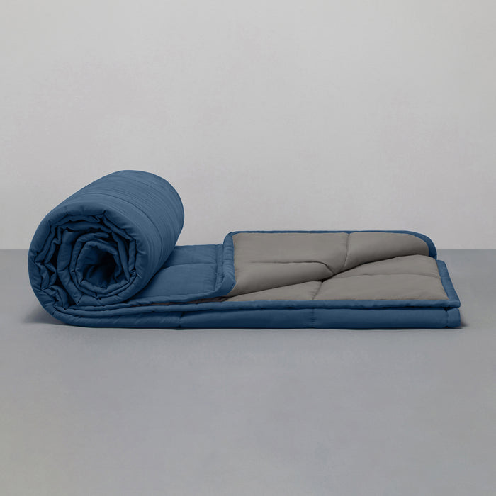 Comforter|Reversible|Microfiber|Comforter|Royal|Blue|&|Ash|Grey