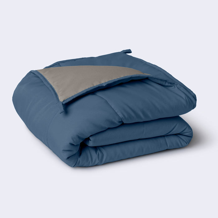 Comforter|Reversible|Microfiber|Comforter|Royal|Blue|&|Ash|Grey