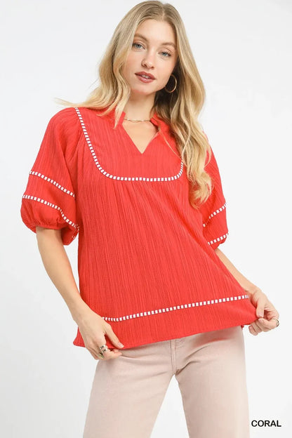 Coral Textured Top