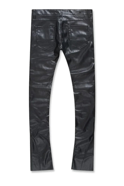 JORDAN CRAIG PU LEATHER STACKED PANTS - JRF2250 - BLACK