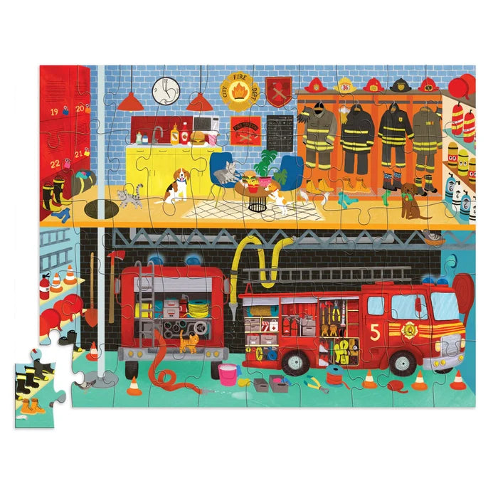 Crocodile Creek Flat House Puzzle 50 pc - Fire Station
