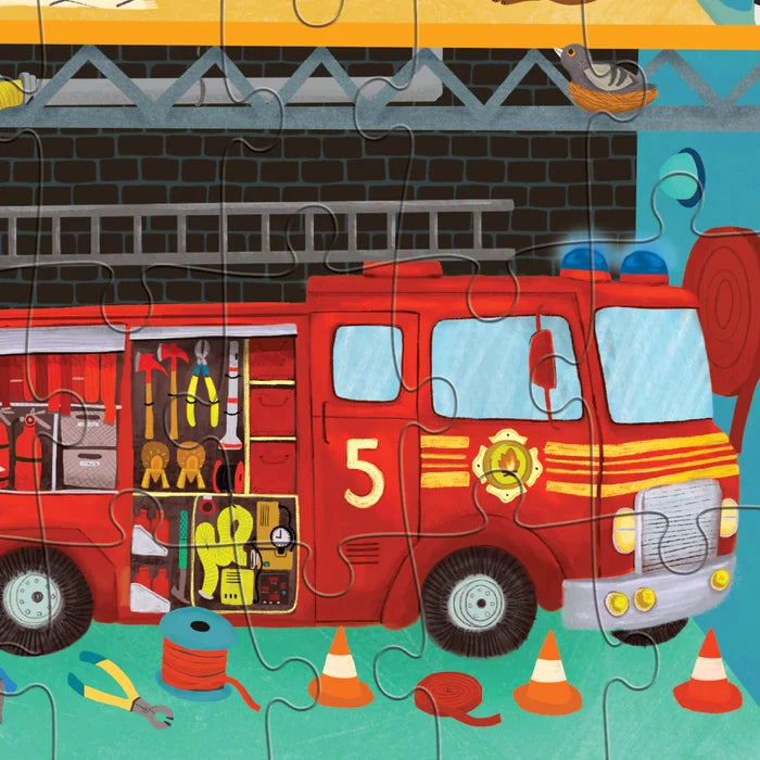 Crocodile Creek Flat House Puzzle 50 pc - Fire Station