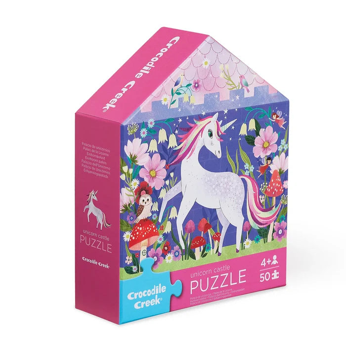 Crocodile Creek Flat House Puzzle 50 pc - Unicorn Castle