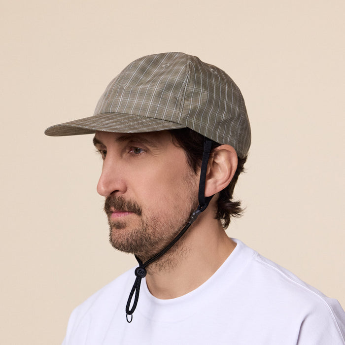 DAIWA Pier 39 - Tech 6 Panel Cap Summer Plaid - Sage Grey