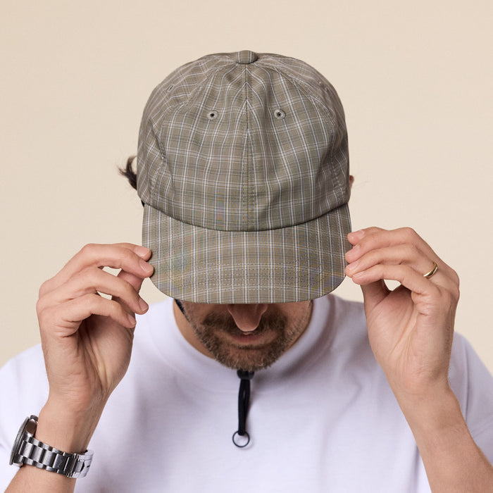 DAIWA Pier 39 - Tech 6 Panel Cap Summer Plaid - Sage Grey
