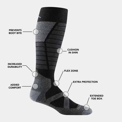Darn Tough Socks Men's Function X Over the Calf Mid-Weight Ski/Snowboard Sock