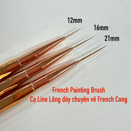 Deep French Painting Brush - Thick Liner Brush (Black & Gold handle)