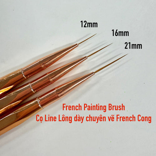 Deep French Painting Brush - Thick Liner Brush (Black & Gold handle)
