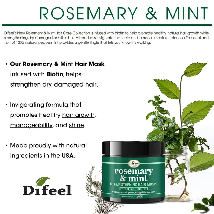 DIFEEL rosemary & mint hair mask infused with biotin قناع الروزماري للشعر