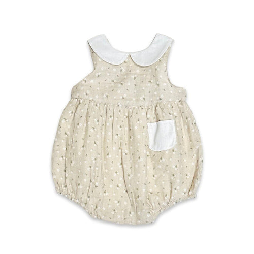 Ditsy Floral Peter Pan Bubble Baby Romper (Organic Muslin)